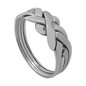 handmade 925 solid siver Puzzle ring 4 band knott